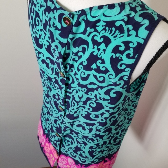 Lilly Pulitzer Iona Fountain Hopping Print Silk Shirt - Picture 3 of 5